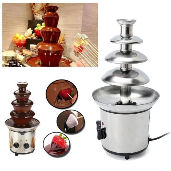 Baker Electric |  Chocolate Fountain, 4 Tiers Electric Melting Machine, Fondue Pot Set, for Chocolate Candy, Ranch, Nacho Cheese,EU 220V Baker Electric Baker Electric