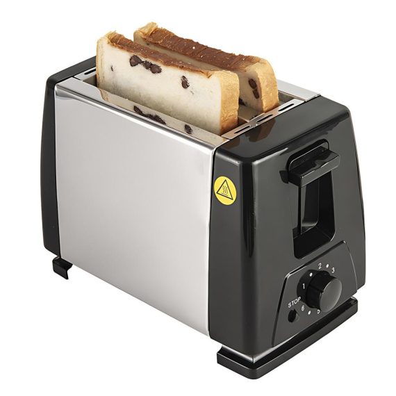 Baker Electric |  Toaster 2 Slice Wide Slot with 6 Preset Temperature and Timing Small Stainless Steel Bread Toaster with Manual Stop and Removable Crumb Tray for Home Kitchen Office Kitchen Electronics Baker Electric