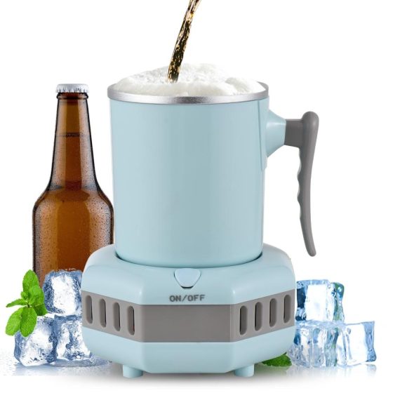 Bar Tools & Accessories |  Aluminum Beverage Cooler and Mug Warmer with Handle for Desk 15oz Portable Electric Bottle Can Cooler Warmer for Coffee Beer Wine Juice Milk One Click Operation Quick Cooling Warming Cup Bar Tools & Accessories Bar Tools & Accessories