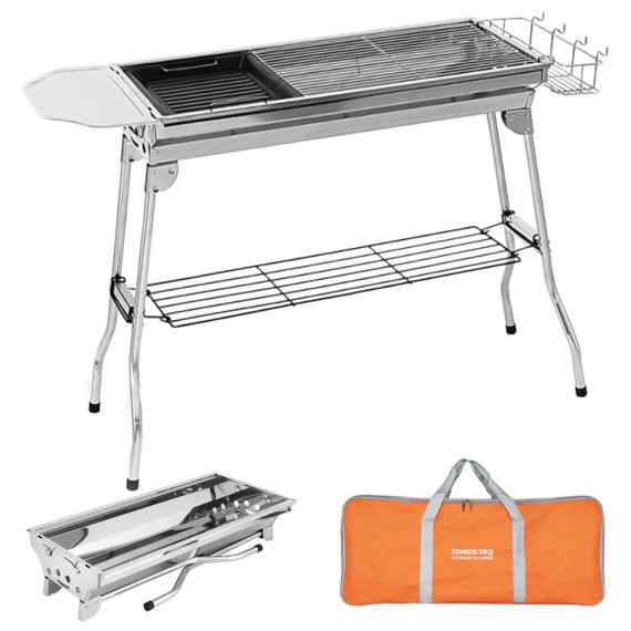 Barbecue Supplies |  Outdoor Camping Grill Set Stainless Steel Portable Foldable Charcoal Grill Barbecue Supplies Barbecue Supplies