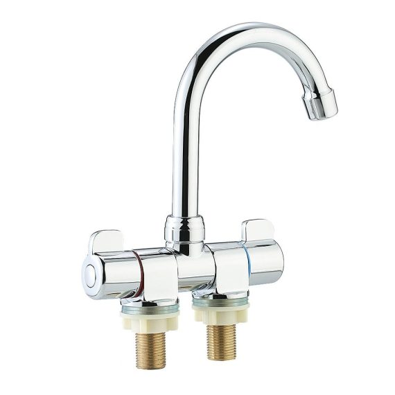 Bathroom Sink Faucet |  Foldable RV Faucet Rotating Two Handle Deck/Wall Mounted RV Kitchen Faucet Hot and Cold Water Mixer Tap for Motorhome Travel Trailer Bathroom Bathroom Sink Faucet