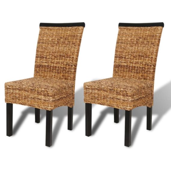 Bedroom Furniture |  Brown Abaca Handwoven Rattan Side Chair Set 2 pcs Bedroom Furniture Bedroom Furniture