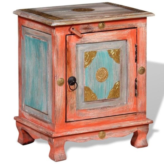 Bedroom Furniture |  Nightstand Solid Mango Wood Orange Home Furniture Bedroom Furniture