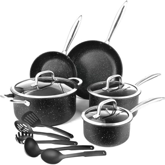 Cooking Tools & Gadgets |  Homgeek Frying Pan 13 pieces Pot Set with 3 Glass Lids and 5 Cookware Cooking Tools & Gadgets Cooking Tools & Gadgets