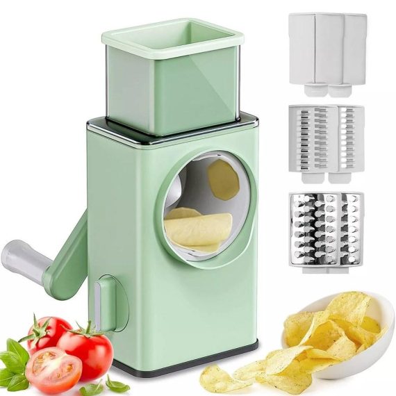 Cooking Tools & Gadgets |  Manual Rotary Cheese Grater Shredder Slicer Cutter with  3 Interchangeable Blades for Vegetable Cheese Potato Nuts Cooking Tools & Gadgets Cooking Tools & Gadgets