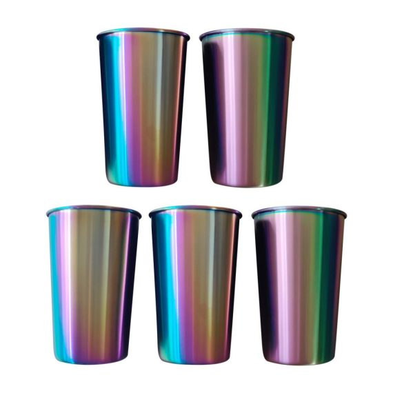 Drinkware & Tea Sets |  5pcs Stainless Steel Cups 500ml Capacity for Kids Adults Shatterproof Metal Cups for Travel Outdoor Camping Party Family Gathering Drinkware & Tea Sets Drinkware & Tea Sets