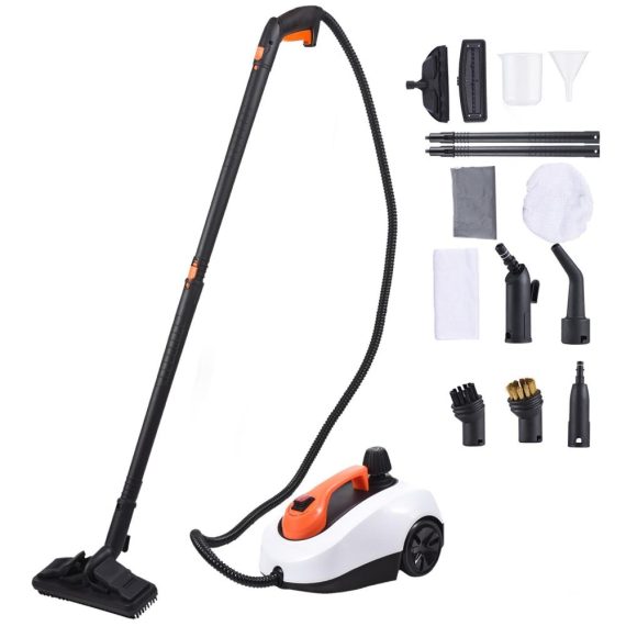 Electric Cleaning Equipment |  1800W Steam Cleaner Portable 1.6L Capacity 5 Bar Heavy Duty Rolling Cleaning Machine for Floor Window Carpet Upholstery Car Detailing Electric Cleaning Equipment Electric Cleaning Equipment