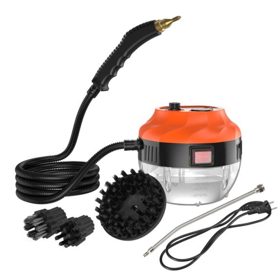 Electric Cleaning Equipment |  2500W Handheld Steam Cleaner High Temperature Pressurized Steam Cleaning Machine with Brush Heads Electric Cleaning Equipment Black&Orange/ Wihte&Orange