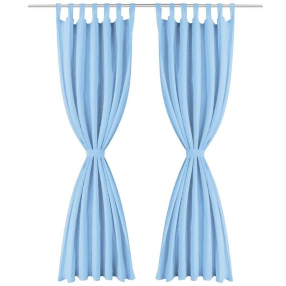 Electric Cleaning Equipment |  Curtains micro-satin 2 pcs. With loops 140 x 245 cm turquoise Electric Cleaning Equipment Electric Cleaning Equipment