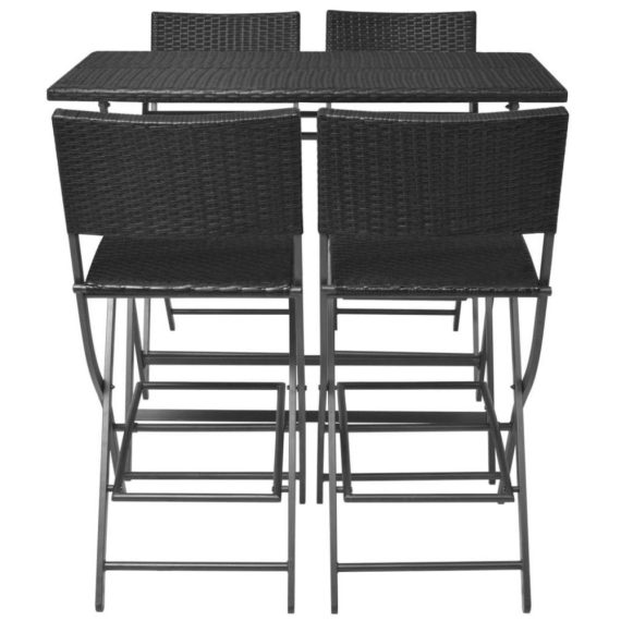 Electric Cleaning Equipment |  Garden dining set 5 pcs. Poly Rattan Black Electric Cleaning Equipment Black