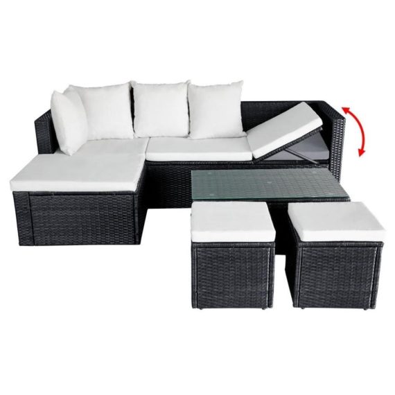 Electric Cleaning Equipment |  Garden Lounge Set 12 Pieces Poly Rattan Black Electric Cleaning Equipment Cream White