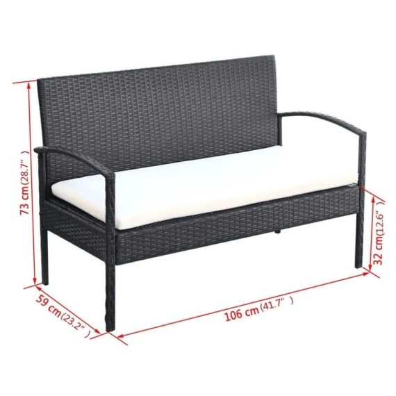 Electric Cleaning Equipment |  Garden Sofa Set Seven Pieces Poly Rattan Black Electric Cleaning Equipment Cream White