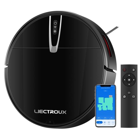 Electric Cleaning Equipment |  Liectroux V3S Pro Robot Vacuum Cleaner, 4000Pa Suction, Dry Wet Mopping, 2D Map Navigation, with Memory, WiFi App Voice Control Electric Cleaning Equipment Black