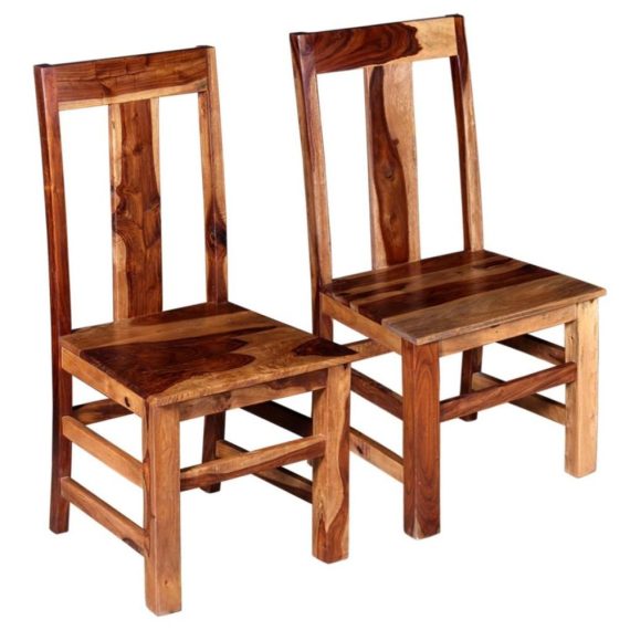 Kitchen Room Furniture |  Dining Chairs 2 pcs Solid Sheesham Wood Home Furniture Kitchen Room Furniture