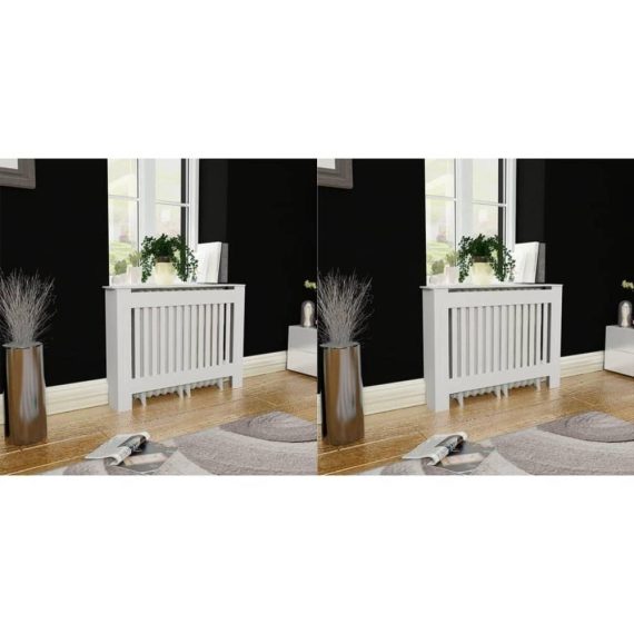 Kitchen Room Furniture |  Radiator Covers 2 pcs White MDF 44.1″ Home Furniture Kitchen Room Furniture