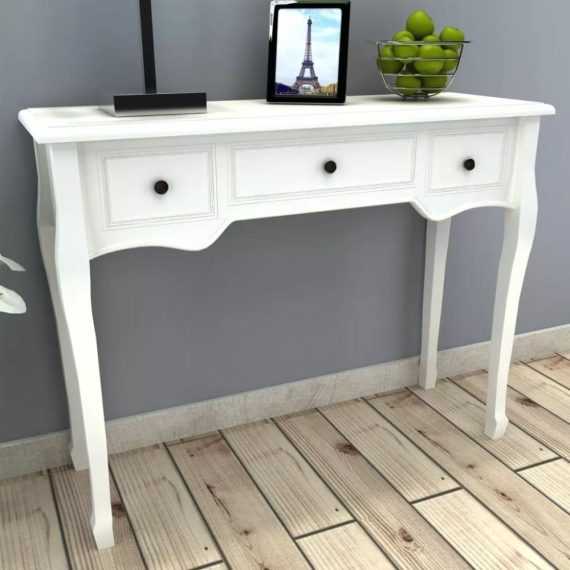 Living Room Furniture |  White Dressing Console Table with Three Drawers Home Furniture Living Room Furniture