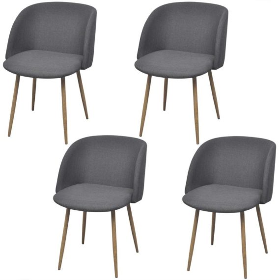 Patio Furniture |  4 Pcs Dark Gray Dining Room Chairs Home Furniture Dark Gray