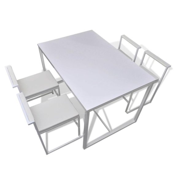 Patio Furniture |  5-part dining table + 4 chairs White Home Furniture Patio Furniture