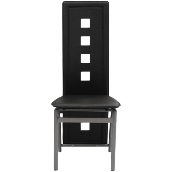 Patio Furniture |  Dining chairs 2 units black artificial leather Home Furniture Black