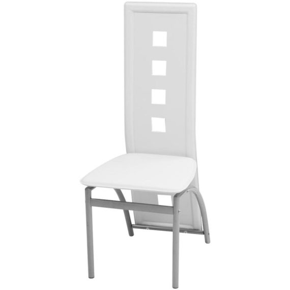 Patio Furniture |  Dining chairs 2 units white artificial leather Home Furniture Patio Furniture