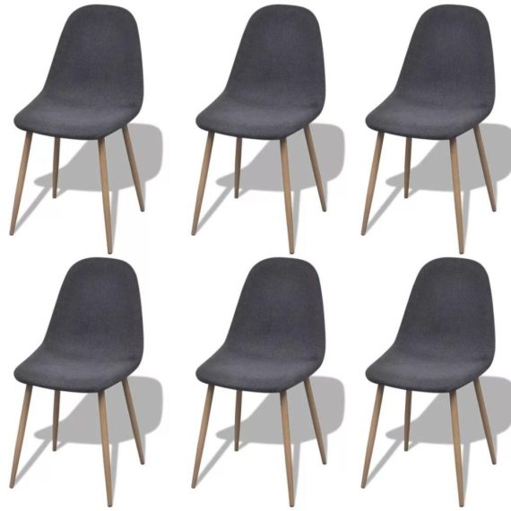 Patio Furniture |  Dining Chairs 6 pcs Fabric Dark Gray Home Furniture Dark Gray