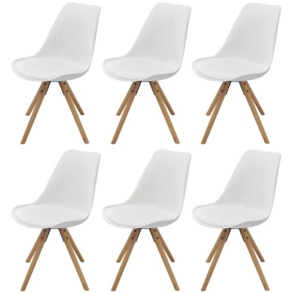 Patio Furniture |  Dining Chairs 6 pcs. Faux Leather White Home Furniture Patio Furniture