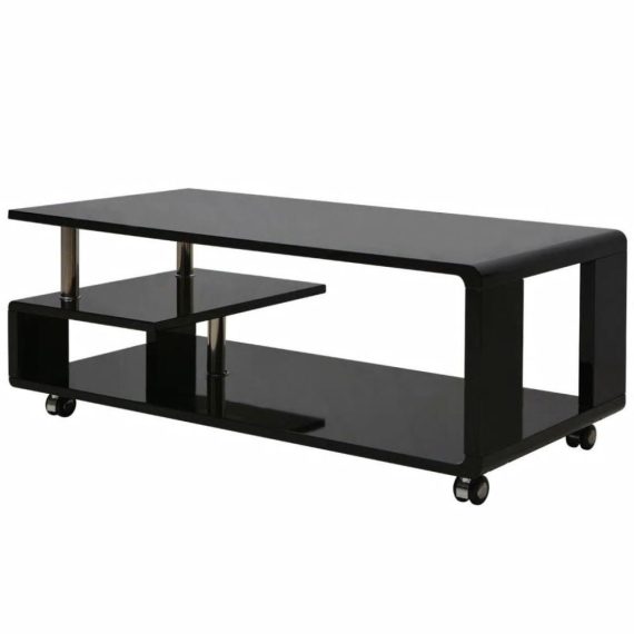 Patio Furniture |  High Gloss Coffee Table Black Home Furniture Black