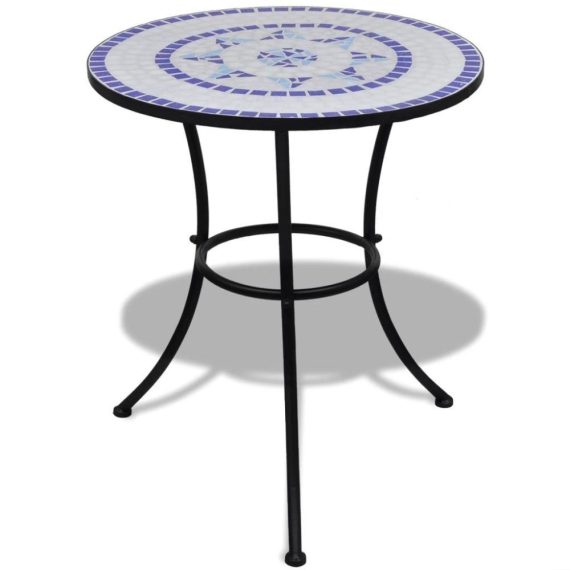 Patio Furniture |  Mosaic Table 23.6″ Blue and White Home Furniture Blue And White