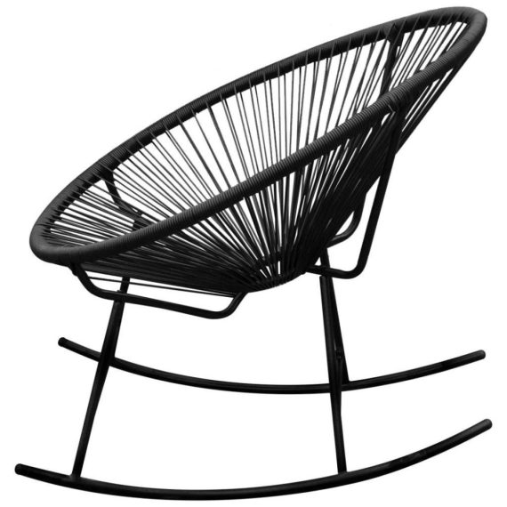 Patio Furniture |  Rocking Chair Poly Rattan Black Home Furniture Black