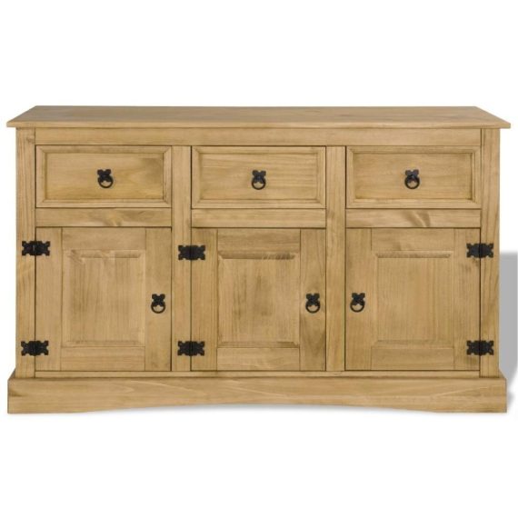 Patio Furniture |  Sideboard in Mexico style pine 132x43x78 cm Home Furniture Brown