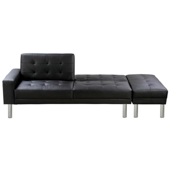 Patio Furniture |  Sofa bed imitation leather black Home Furniture Black