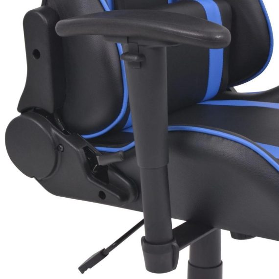 Patio Furniture |  Tilting racing office chair with footrest blue Home Furniture Blue And Black