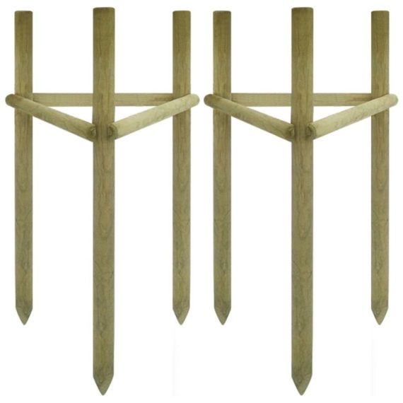 Patio Furniture |  Tree Stakes 2 pcs Impregnated Pinewood 100% FSC 50x45x150 cm Home Furniture Patio Furniture