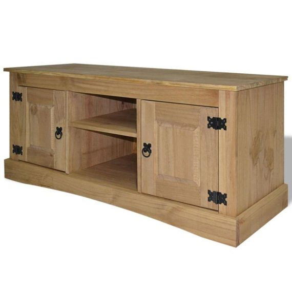 Patio Furniture |  TV cabinet in Mexico style pine solid Corona 120x40x52 cm Home Furniture Brown