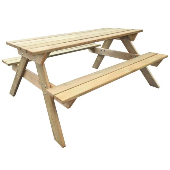 Patio Furniture |  Wooden Picnic Table 150 x 135 x 71.5 cm Home Furniture Patio Furniture