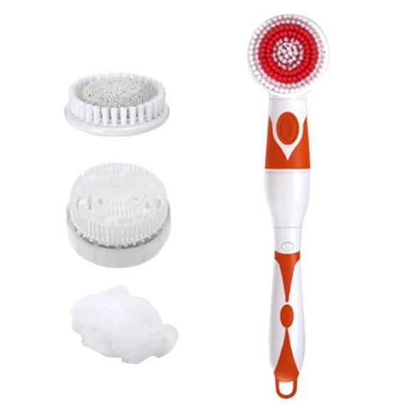 Shower Head & Shower Panel Set |  4 in 1 Waterproof Electric Bath Brush Bathroom Orange/ Pink/ Grey