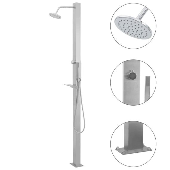 Shower Head & Shower Panel Set |  Outdoor Shower Stainless Steel Straight Bathroom Shower Head & Shower Panel Set