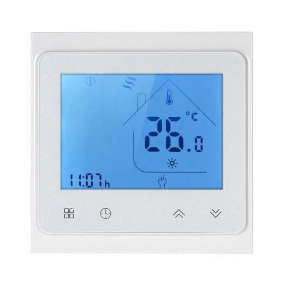 Temperature Control |  16A Programmable Electric Floor Heating Thermostat Temperature Controller Touchscreen LCD with Backlight Voice Control Function Home Electric Appliances Temperature Control