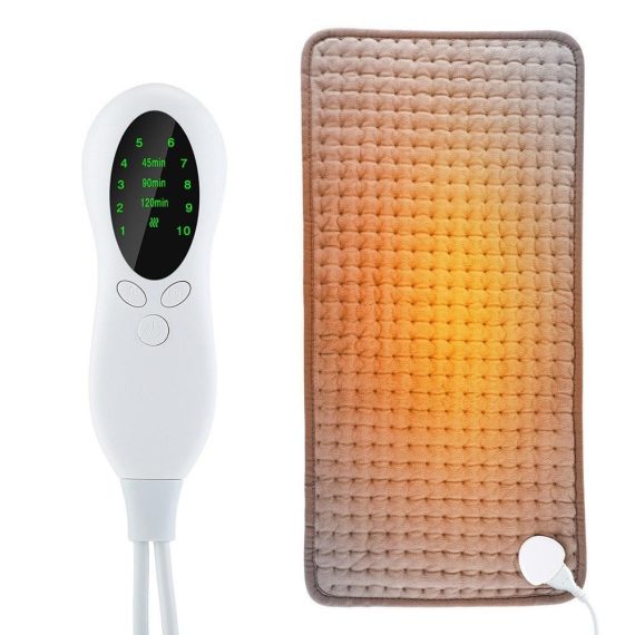 Temperature Control |  Heating Pad for Back Pain and Cramp Relief 11.8*23.6 In Size Electric Heating Pad for Shoulder Neck Pain with 10 Temperature Level and 3 Timer 110V US Plug Home Electric Appliances Grey