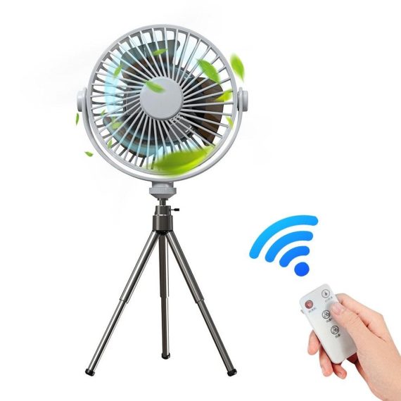 Temperature Control |  Multifunctional Tripod Fan Portable Camping Lighting Fan Smart Remote Control Timing 360 Degrees Rotation Hanging Small Fan 3 Speeds 2000mAh Rechargeable Battery for Home Office Camping Tent Home Electric Appliances Temperature Control