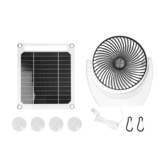 Temperature Control |  Portable 6W Solar Powered Fan Set Solar Panel Monocrystalline Silicon Solar Panel Multifunctional Solar Power Recharger Home Electric Appliances Temperature Control