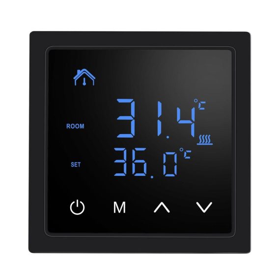 Temperature Control |  Smart Thermostat 16A Floor Heating Temperature Controller with LED Touch Screen 85-265V Electric Heating Control Home Electric Appliances Black/ White