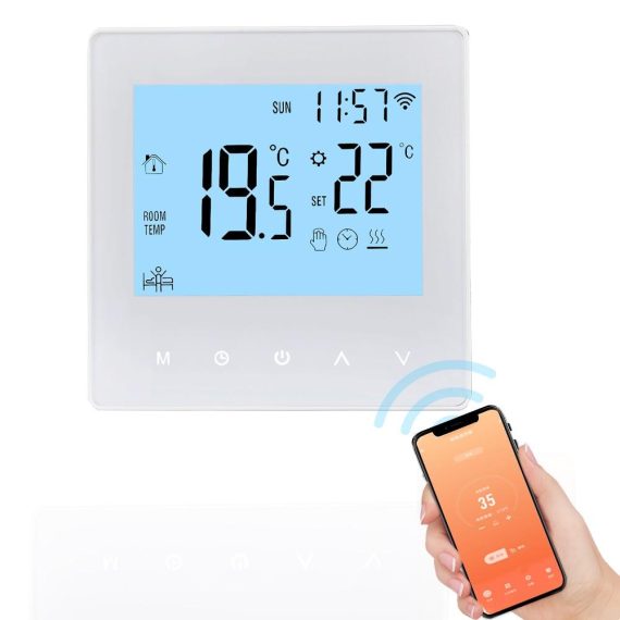 Temperature Control |  Smart Tuya WiFi Thermostat 3A Digital Programmable LCD Display Underfloor Heating Temperature Controller Digital Intelligent Wall Thermostat for Water Heating Home Electric Appliances Temperature Control