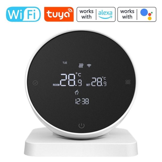 Temperature Control |  Tuya Wifi Digital Display Intelligent Temperature Controller RF433 Multifunctional Water/Gas Boiler Thermostat Touching Screen Temperature Controller Compatible with Amazon Alexa Yandex Alice and Google Home Home Electric Appliances Temperature Control