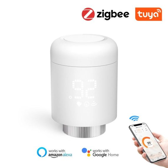 Temperature Control |  Tuya Zigbee Thermostatic Radiator Valves Intelligent Wireless Mobilephone App Control Home Heating Thermostat Temperature Controller Radiator Thermostat Compatible with Amazon Alexa Google Home Home Electric Appliances Temperature Control