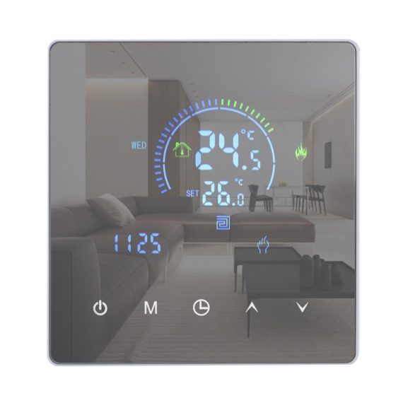 Temperature Control |  WiFi Intelligent Thermostat LCD Display Touch Button Programmable Temperature Controller for Water Heating Home Electric Appliances Temperature Control