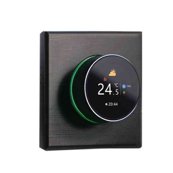 Temperature Control |  WiFi Smart Thermostat Color Screen Rotary Heating Thermostat with Backlight/Temperature/Sensor/Time Temperature Calibration Adjustment (Water Heating) Home Electric Appliances Black / Grey / Gold