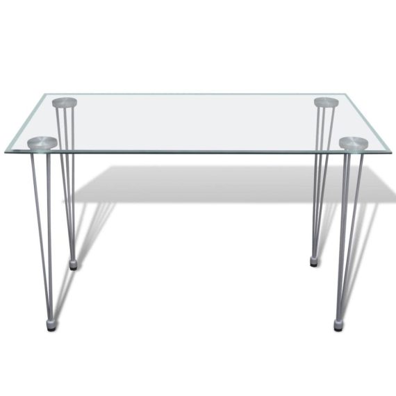 Work Space Furniture |  Transparent Glass Top Dining Table Home Furniture Work Space Furniture