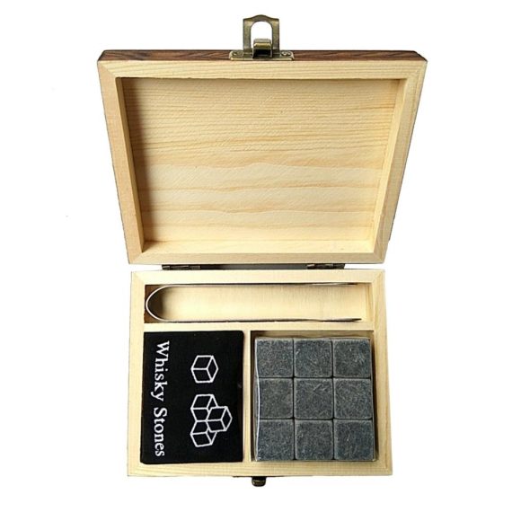 Bar Tools & Accessories |  Deal 9PCS Whiskey Stones Set Chilling Stones Wooden Box Chilling Rocks Reusable Ice Cubes for Whiskey Wine Beer Juice Cool Drinks Bar Accessories are made with a unique cube shape, with smooth, rounded edges to ensure that your cherished wine glass Bar Tools & Accessories Bar Tools & Accessories